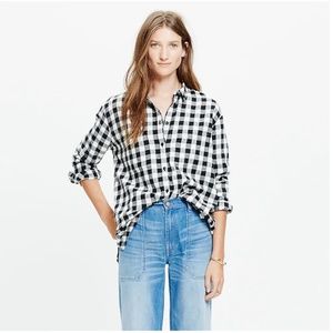 Flannel Oversized Boyshirt in Buffalo Check